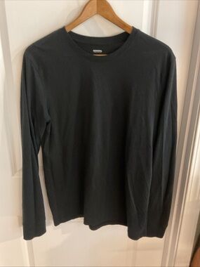 Sonoma - Long-Sleeve Crewneck Shirt - Black - Ladies Size Medium